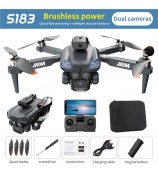 S183 HD Dual Camera Optical Flow Positioning Quadcopter Folding Obstacle Avoidance RC Drone, 2 Batteries