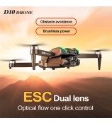 D10 Obstacle Avoidance Brushless Motor Quadcopter HD Aerial Photography Remote Control Drone, 2 Batteries