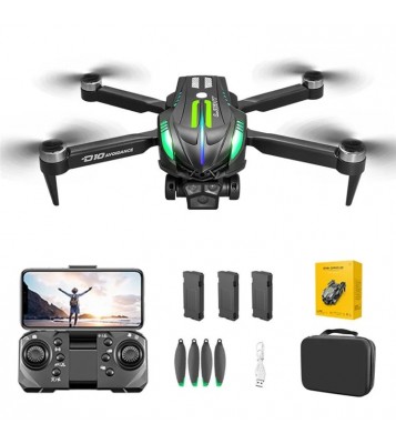 D10 Obstacle Avoidance Brushless Motor Quadcopter HD Aerial Photography Remote Control Drone, 3 Batteries