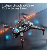 V188 Obstacle Avoidance Brushless Motor Quadcopter HD Camera Searchlight RC Drone, 1 Battery - Grey