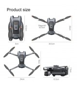 V600 HD Camera RC Drone Obstacle Avoidance Brushless Motor Quadcopter, 2 Batteries - Silver