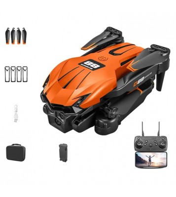 D88 Optical Flow Dual Camera RC Drone Fixed Altitude Aerial Photography Quadcopter, 1 Battery - Orange