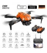 D88 Optical Flow Dual Camera RC Drone Fixed Altitude Aerial Photography Quadcopter, 1 Battery - Orange