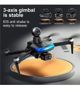 S185 GPS Drone 4 Way Obstacle Avoidance 3 Axis Gimbal Camera Quadcopter with Large Screen Remote Control, 1 Battery - Black