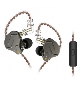 KZ-ZSN Pro In-Ear Bass Metal Music Sport Earphone without Microphone (With Microphone) - Grey