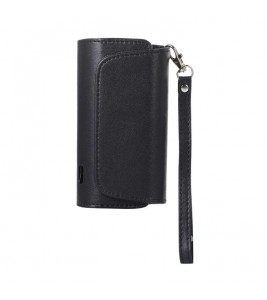 Denim Microfiber Leather E-cigarette Protective Case Storage Bag for IQOS 3.0 E-cigarette - Black