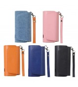 Denim Microfiber Leather E-cigarette Protective Case Storage Bag for IQOS 3.0 E-cigarette - Black