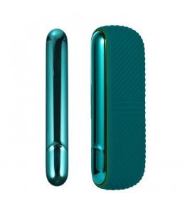 For IQOS ILUMA E-cigarette Soft Silicone Protective Case Anti-scratch Shell + Side Cover - Green/Electroplate Green