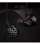 KZ ZST Armature Dual Driver In-ear Earphone Detachable Cable Mega Bass Headset WITHOUT Mic - Carbon Fiber