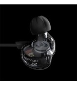 KZ ZST Armature Dual Driver In-ear Earphone Detachable Cable Mega Bass Headset WITHOUT Mic - Carbon Fiber