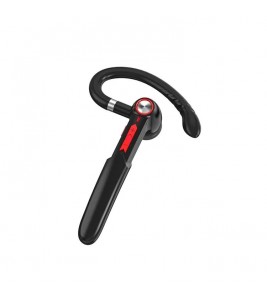 ME-100 Single Ear Hook Bluetooth Earphone Wireless Stereo HD Mic Headphones for iPhone Samsung Huawei - Black+Red