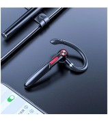 ME-100 Single Ear Hook Bluetooth Earphone Wireless Stereo HD Mic Headphones for iPhone Samsung Huawei - Black+Red