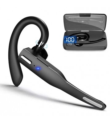 YYK525 Business Car Single Ear Wireless Earhook Bluetooth Headset Digital Display Hands-free Earphone with Charging Case