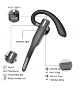YYK525 Business Car Single Ear Wireless Earhook Bluetooth Headset Digital Display Hands-free Earphone with Charging Case