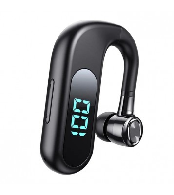 V13 Business Single Ear Earhook Wireless Bluetooth 5.2 Headset Hands-free Earphone with Smart Digital Display - Black