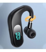 V13 Business Single Ear Earhook Wireless Bluetooth 5.2 Headset Hands-free Earphone with Smart Digital Display - Black