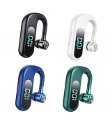 V13 Business Single Ear Earhook Wireless Bluetooth 5.2 Headset Hands-free Earphone with Smart Digital Display - Black