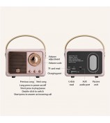 HM11 2nd Generation Vintage Bluetooth Speaker Portable Wireless Retro Classic Clear Loud Speaker Radio - Pink