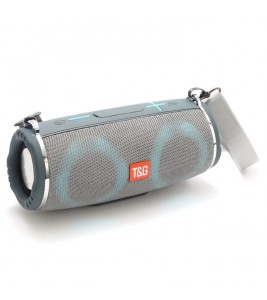 T&G TG642 RGB Light Bluetooth Speaker High Power Waterproof Wireless Speaker Support FM/TF Portable Subwoofer Speaker with Shoulder Strap for Laptops (CE) - Grey