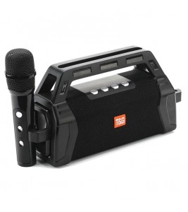 T&G TG538 Portable Wireless Bluetooth Speaker with Karaoke Microphone Outdoor Subwoofer Stereo Sound Box - Black