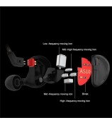 KZ AS10 5BA Drive Unit In Ear Earphone 5 Balanced Armatured HiFi Hybrid Wired Earbuds 3.5mm without Microphone (Standard Version) - Red