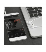 USAMS EP-12 3.5mm Wired Stereo In-ear Plating Earphone with Mic and Line-in Control for iPhone - White