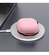 Soft Silicone Wireless Bluetooth Earphones Case Shock-Resistant Protective Cover with Anti-Lost Buckle for Samsung Galaxy Buds Pro - White