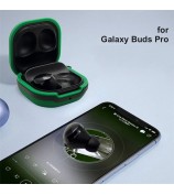 Soft Silicone Wireless Bluetooth Earphones Case Shock-Resistant Protective Cover with Anti-Lost Buckle for Samsung Galaxy Buds Pro - White