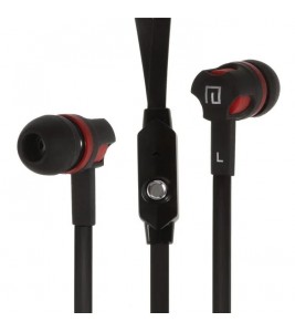 LANGSDOM JM26 3.5mm Flat In-ear Stereo Earphone Headset with Mic for iPhone Samsung HTC - Black