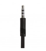 LANGSDOM JM26 3.5mm Flat In-ear Stereo Earphone Headset with Mic for iPhone Samsung HTC - Black