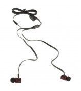 LANGSDOM JM26 3.5mm Flat In-ear Stereo Earphone Headset with Mic for iPhone Samsung HTC - Black
