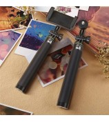 H611 5-Section Extendable Bluetooth Selfie Stick + Tripod Bracket for iPhone Samsung HTC LG Sony - Black