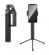 H611 5-Section Extendable Bluetooth Selfie Stick + Tripod Bracket for iPhone Samsung HTC LG Sony - Black