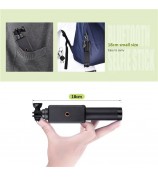 H611 5-Section Extendable Bluetooth Selfie Stick + Tripod Bracket for iPhone Samsung HTC LG Sony - Black