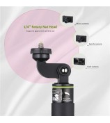 H611 5-Section Extendable Bluetooth Selfie Stick + Tripod Bracket for iPhone Samsung HTC LG Sony - Black