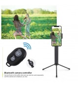 H611 5-Section Extendable Bluetooth Selfie Stick + Tripod Bracket for iPhone Samsung HTC LG Sony - Black