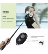 H611 5-Section Extendable Bluetooth Selfie Stick + Tripod Bracket for iPhone Samsung HTC LG Sony - Black