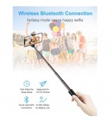 M13 Wireless Mini Bluetooth Mobile Phone Self-timer Aluminium Alloy Retractable Selfie Stick - Black