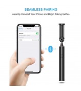M13 Wireless Mini Bluetooth Mobile Phone Self-timer Aluminium Alloy Retractable Selfie Stick - Black