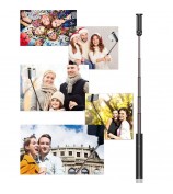 M13 Wireless Mini Bluetooth Mobile Phone Self-timer Aluminium Alloy Retractable Selfie Stick - Black