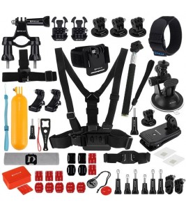 PULUZ PKT16 53 in 1 Chest Belt Wrist Strap Quick Release Buckles Total Ultimate Combo Kit for GoPro Accessories