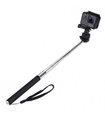 PULUZ PU55 Extendable Selfie Stick Adjustable Telescoping Handheld Monopod Pole for GoPro Hero 7/6/5/5 Session/4Session/4/3+/3/2/1, DJI Osmo Action Camera