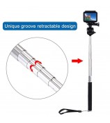 PULUZ PU55 Extendable Selfie Stick Adjustable Telescoping Handheld Monopod Pole for GoPro Hero 7/6/5/5 Session/4Session/4/3+/3/2/1, DJI Osmo Action Camera
