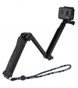 PULUZ 3-Way Grip Foldable Multi-functional Selfie-stick Extension Monopod with Tripod for GoPro New Hero/Hero7/6/5/5 Session/4 Session/4/3+/3/2/1 DJI Osmo Action Xiaoyi