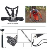 5 in 1 Accessories Kit with Chest Belt, Extendable Self-timer Monopod, Headstrap for GoPro Hero 4/3+/3/2/1 SJ4000/5000/6000/Xiaomi Yi