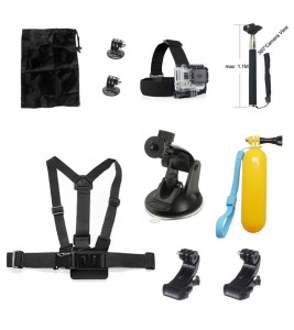 10 in 1 Accessories Kit with Floating Hand Grip, Chest Belt for GoPro Hero 4/3+/3/2/1 SJ4000/5000/6000/Xiaomi Yi