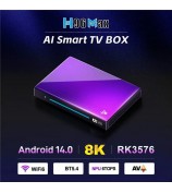 H96 MAX M9 Smart TV Box WiFi 6 BT 5.4 2.4G Remote Control Android 14.0 Set Top Box (8+128G) - US Plug