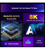 H96 MAX M9 Smart TV Box WiFi 6 BT 5.4 2.4G Remote Control Android 14.0 Set Top Box (4+32G) - US Plug