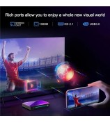 H96 MAX M9 Smart TV Box WiFi 6 BT 5.4 2.4G Remote Control Android 14.0 Set Top Box (4+32G) - US Plug