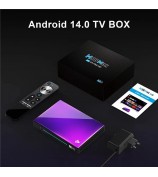 H96 MAX M9 Smart TV Box WiFi 6 BT 5.4 2.4G Remote Control Android 14.0 Set Top Box (4+32G) - US Plug